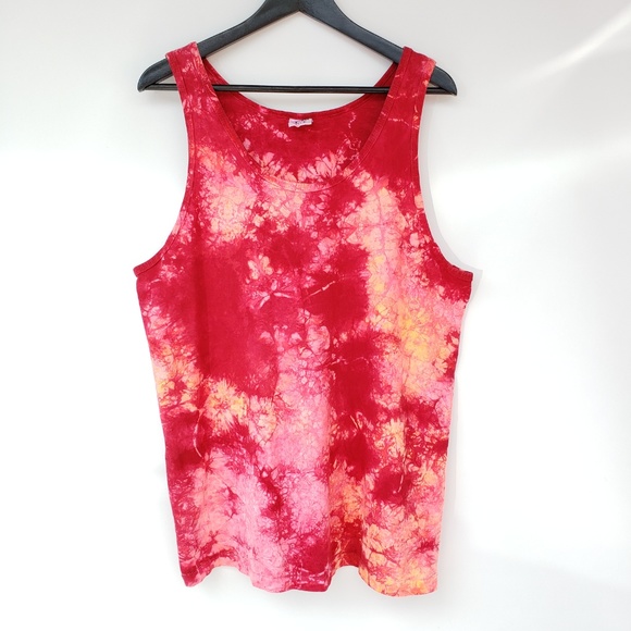 Cal Cru Tops - Cal Cru Tie Die Cotton Tank Top, size L